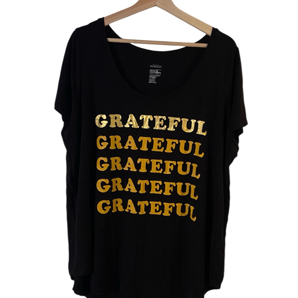 Michel Studio Black Tee with Gold Lettering